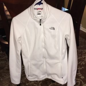 GUC White The North Face full zip fleece, M